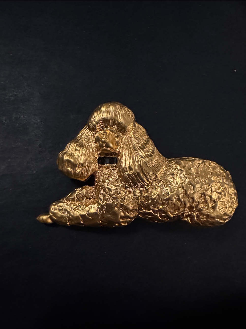 Vintage Gold Poodle Dog 1960’s statement piece gold brooch